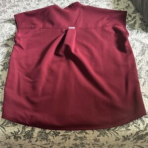 FIGS Oversized Rafaela Scrub Top - Burgundy - XXS